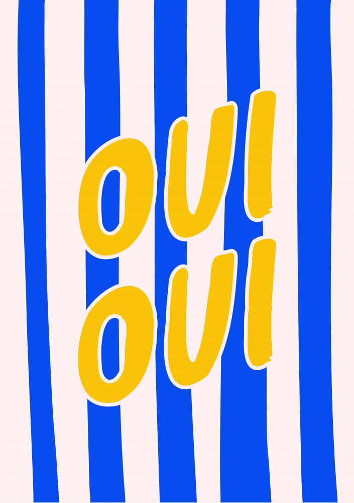 Oui Oui Stripe Art by Sudevi Sen — canvas wall art