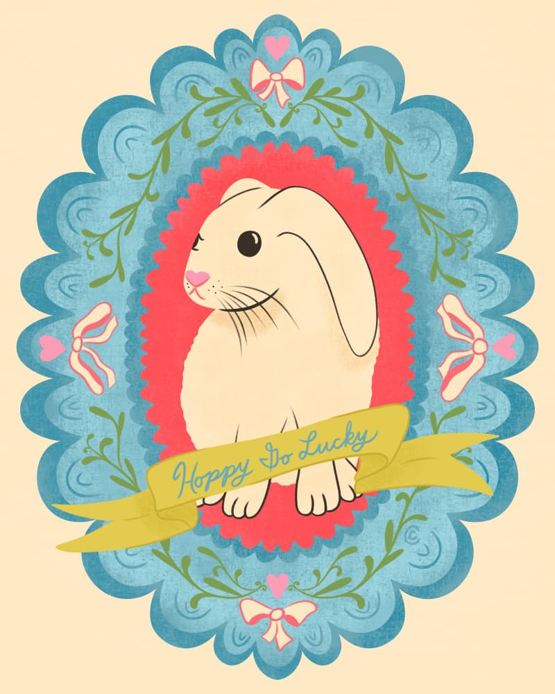 Hoppy Go Lucky by Carrie Cantwell — canvas wall art