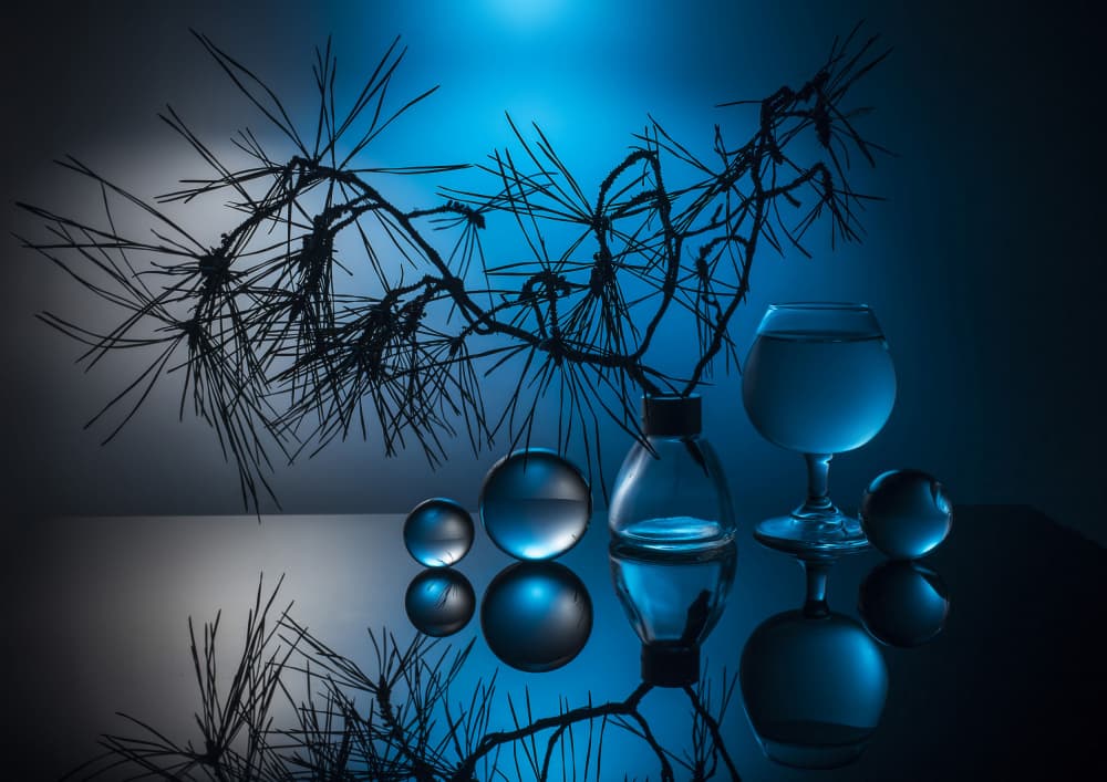 Blue Glass Reflections by Evgeniy Popov — canvas wall art