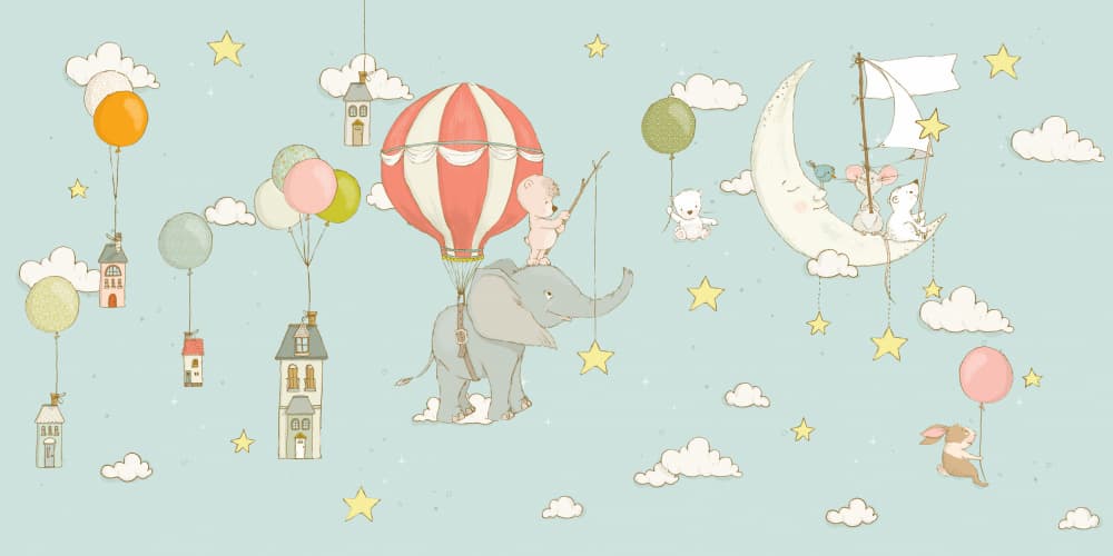 Whimsical Sky Journey by Sue Skellern — canvas wall art