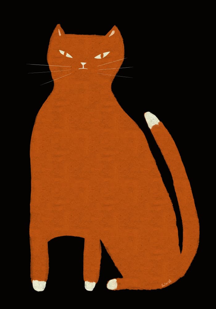Orange Grumpy Cat by Sharyn Bursic — canvas wall art