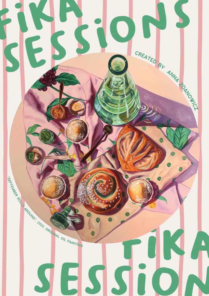 Cozy Fika Spread by Anna Zdanowicz — canvas wall art
