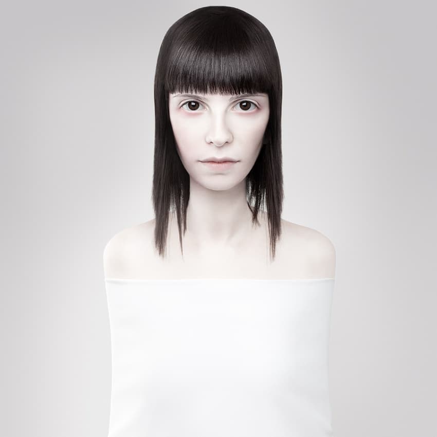 Dark Hair White Eyes by Vladimir Katiev — canvas wall art
