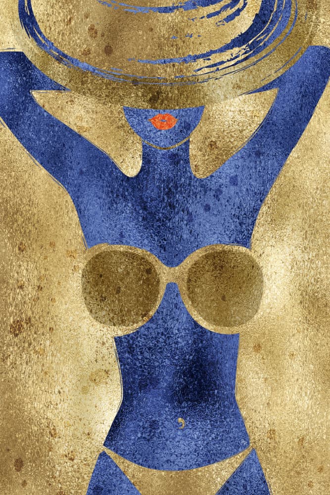 Blue Gold Summer Chic by Martina — canvas wall art