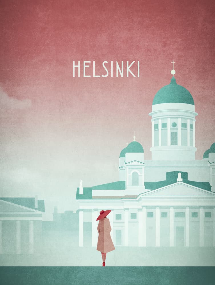 Helsinki -Helsinki Cathedral -Senate Square by Emel Tunaboylu — canvas wall art