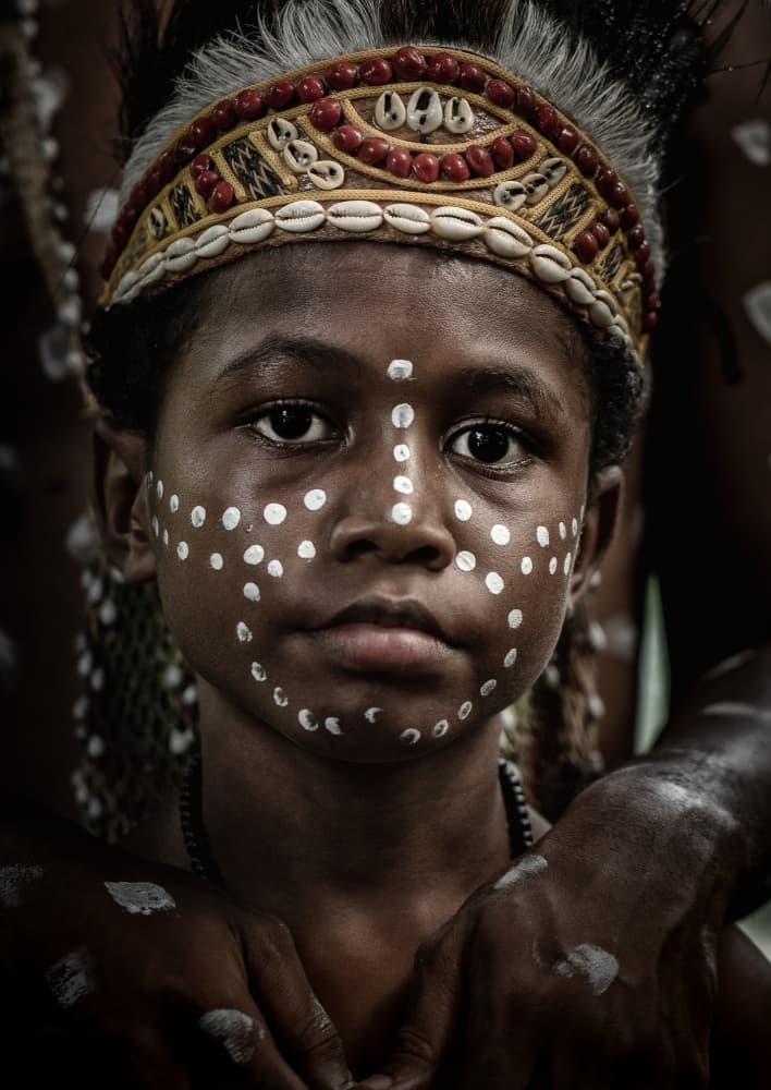 Indigenous Boy Face Paint by Fira Mikael — canvas wall art