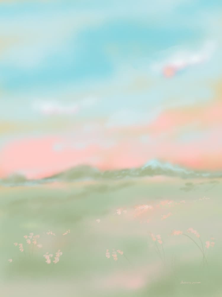 Dreamy Pastel Meadow by Katharina Puritscher — canvas wall art