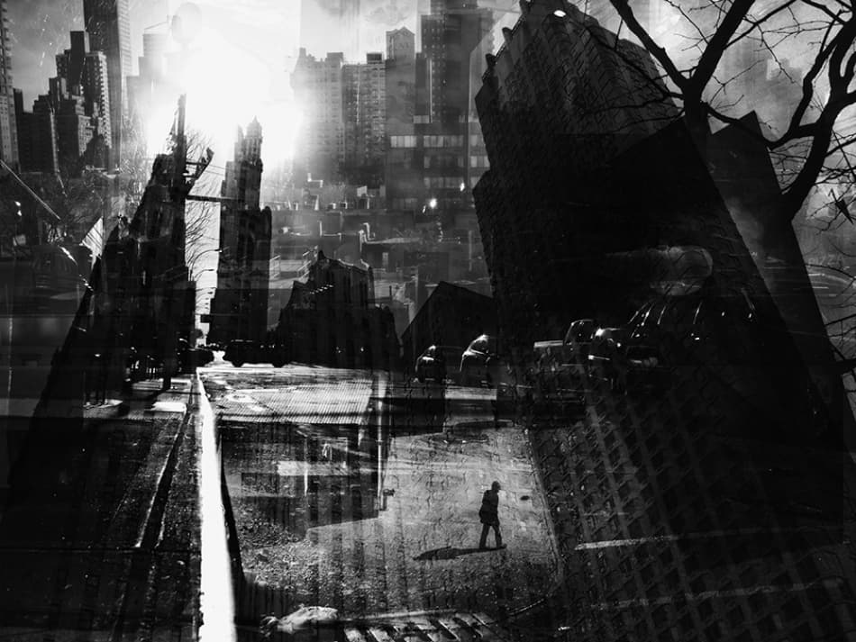 Lone Figure Urban Decay by V B — canvas wall art
