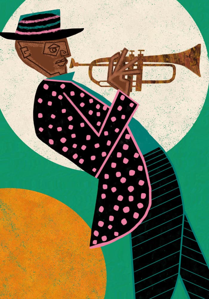 Cool Jazz Trumpeter by Gulcihan Ozguc — canvas wall art