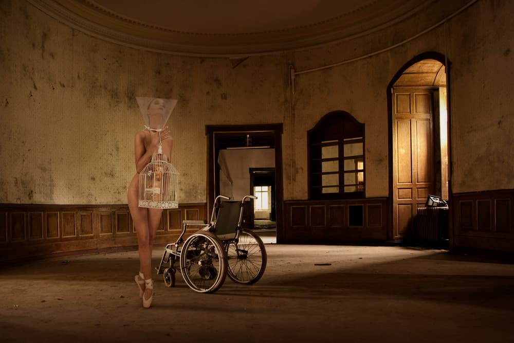 Surreal Ballerina and Cage by Christine von Diepenbroek — canvas wall art
