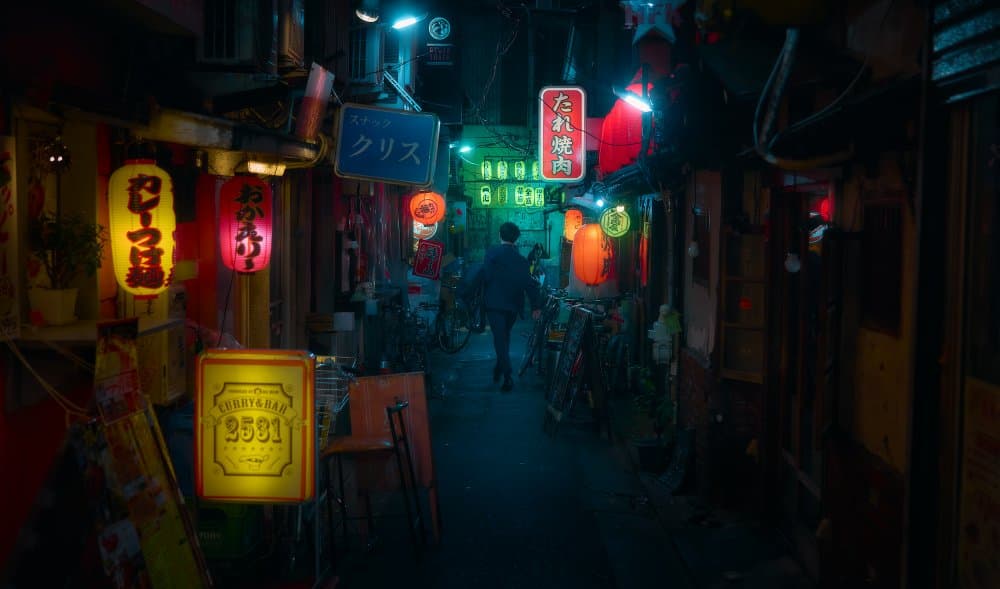 Japanese Neon Night by Javier de la Torre — canvas wall art