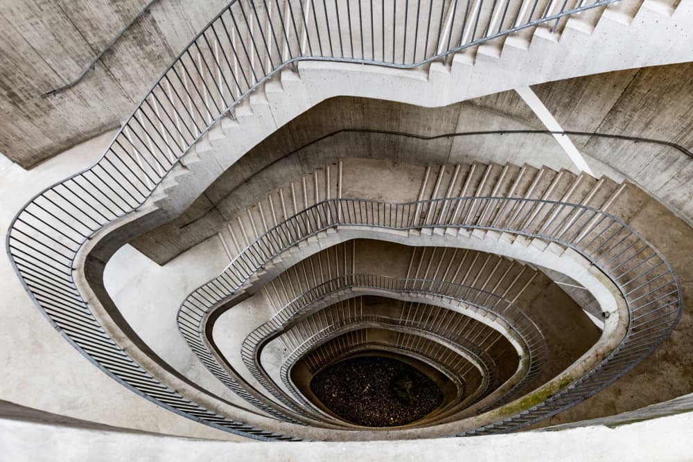 Deep Winding Staircase by Franco Tessarolo — canvas wall art