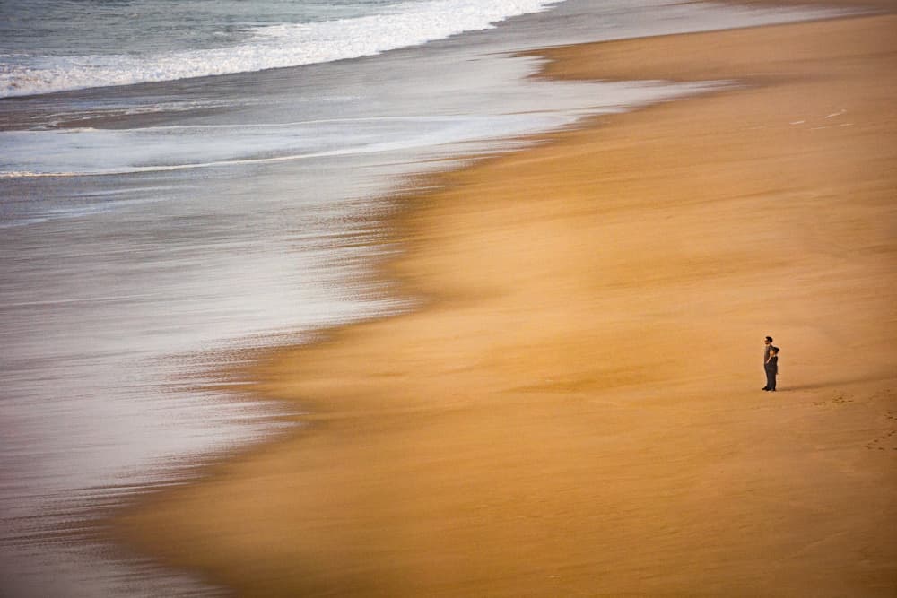 Man on Solitary Beach by Rui David — canvas wall art