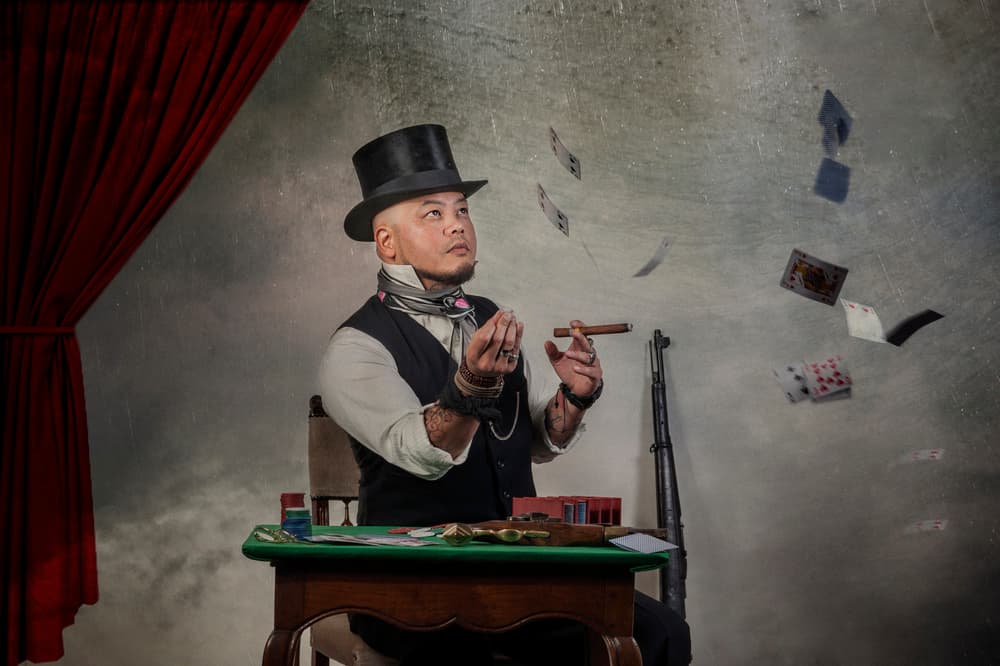 Mysterious Card Sharp by Monika Vanhercke — canvas wall art