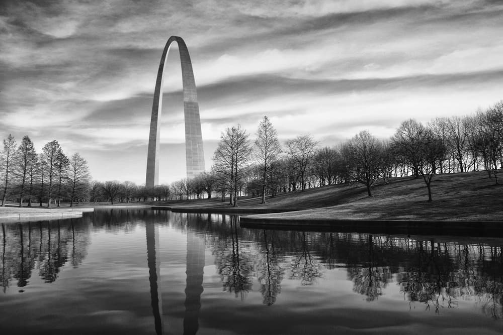 St Louis Arch Reflection by Errick Cameron — canvas wall art