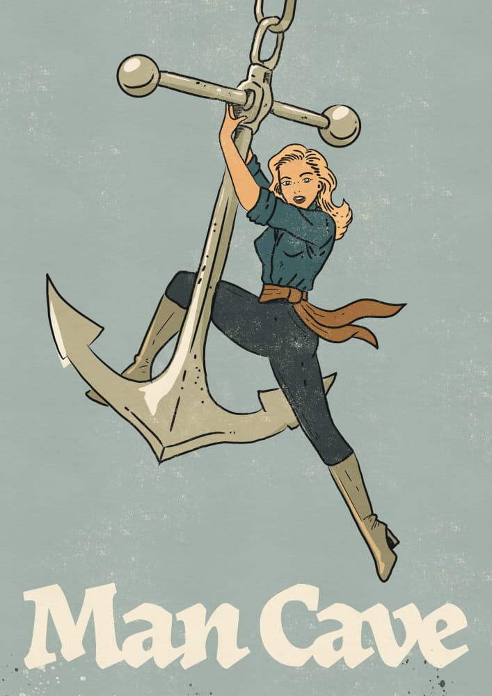 Anchor Pinup Man Cave by Nicholas — canvas wall art