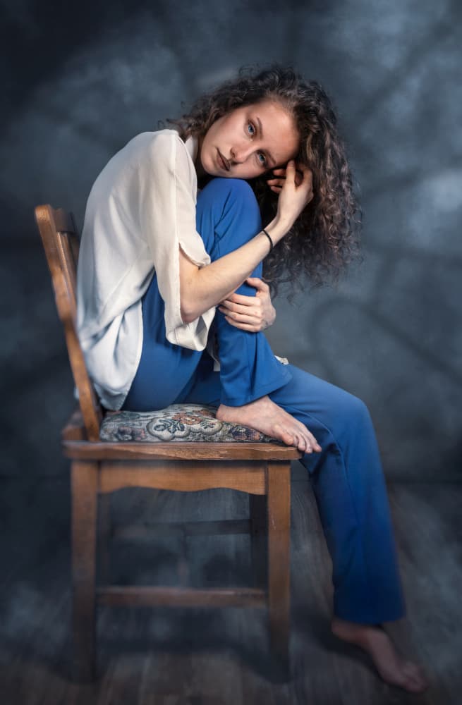 Contemplative Young Woman by Grigore Roibu — canvas wall art