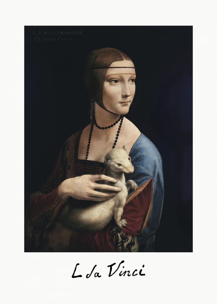 Lady With an Ermine (ca. 1490) by Leonardo da Vinci — canvas wall art