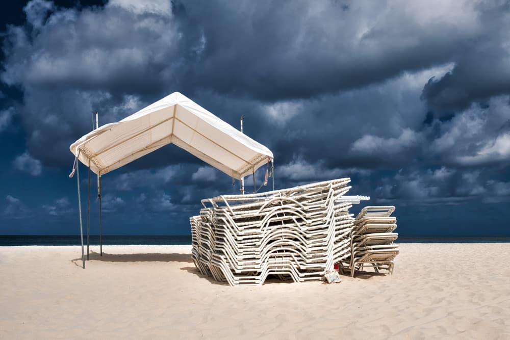 Stormy Beach Chairs by Rolf Endermann — canvas wall art
