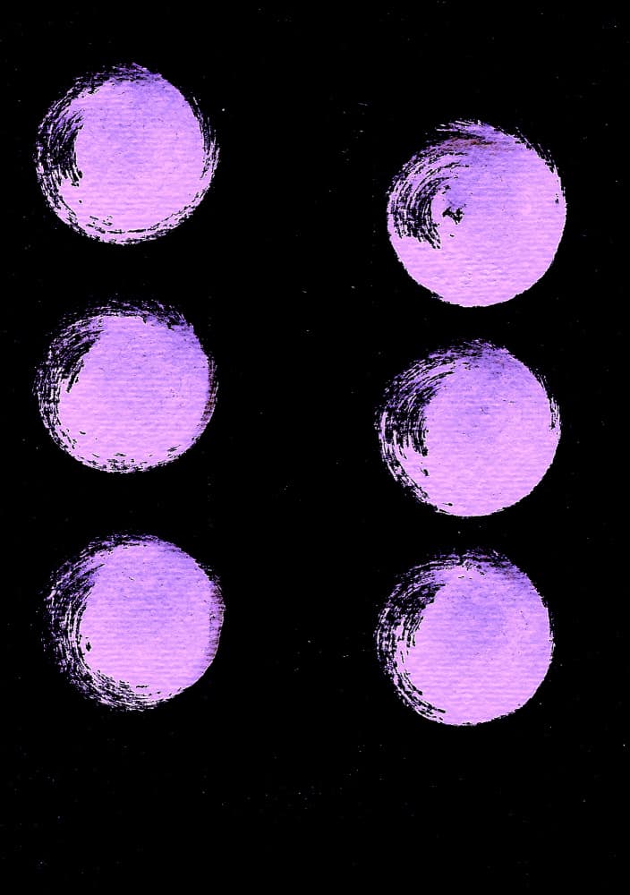 Six Lilac Circles by Santhosh ch — canvas wall art