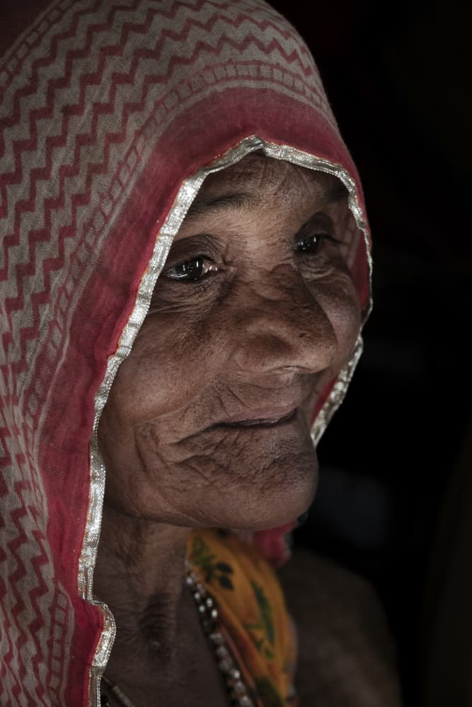 Gentle Indian Elder Portrait by Elena Molina — canvas wall art