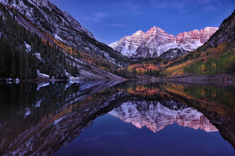 Autumn Peaks Reflection by Mei Xu — canvas wall art