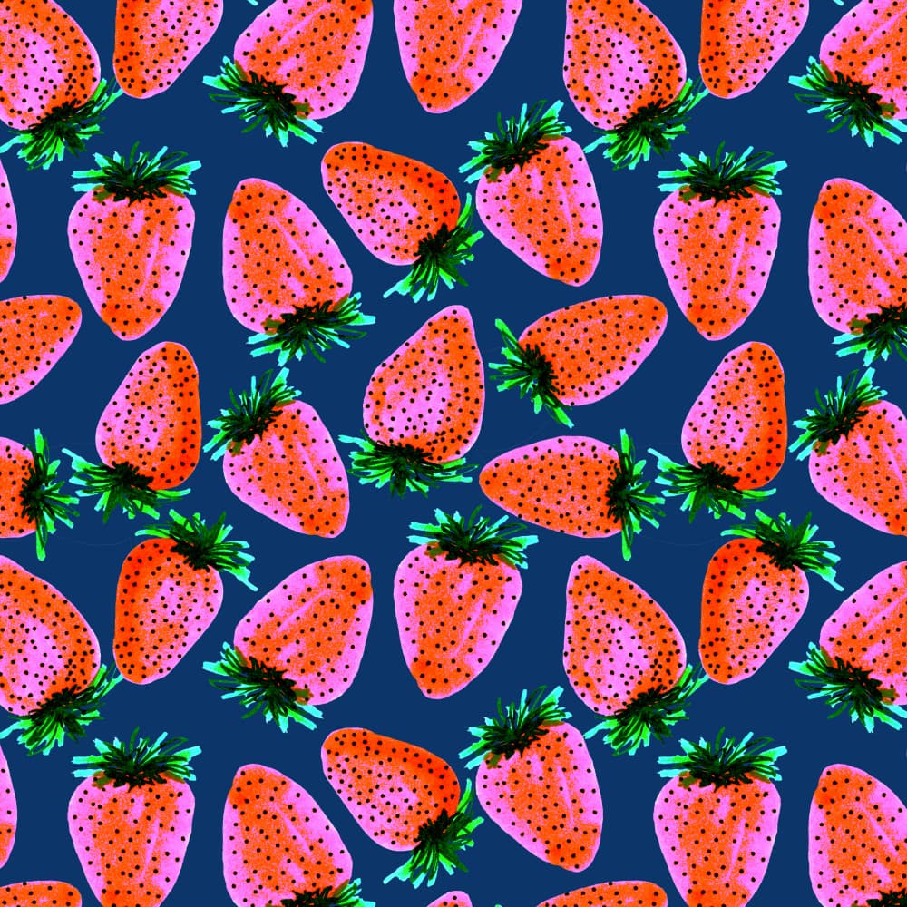 Vibrant Strawberry Pattern by Michele Channell — canvas wall art