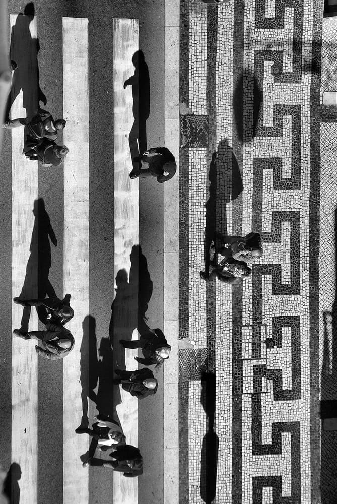 Urban Mosaic Shadows by Luis Câmara — canvas wall art