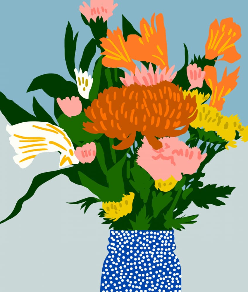 Colorful Floral Bouquet by Uma Gokhale — canvas wall art