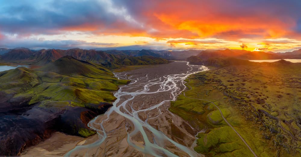 Braided River Sunset by James Bian — canvas wall art