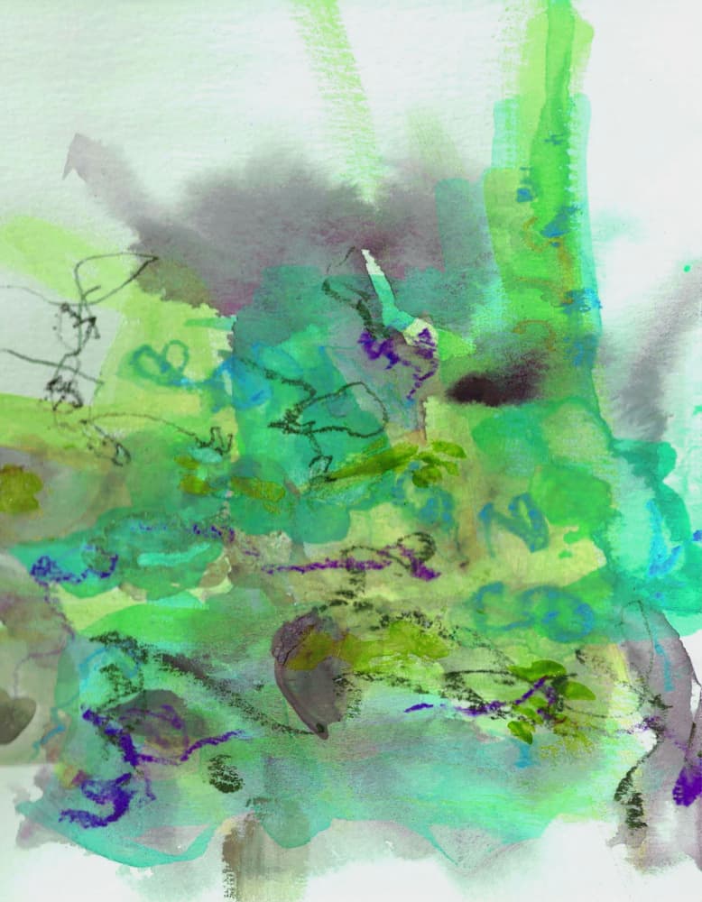 Fluid Green Abstract by Lori Ann Folz — canvas wall art