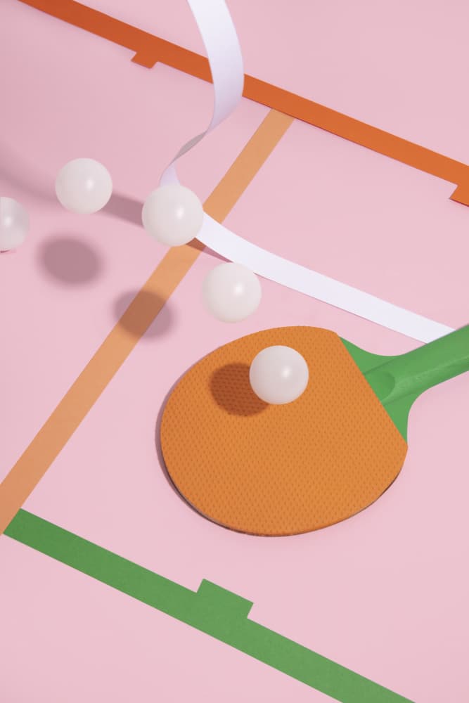 Playful Ping Pong Setup by Julia Ramiro — canvas wall art