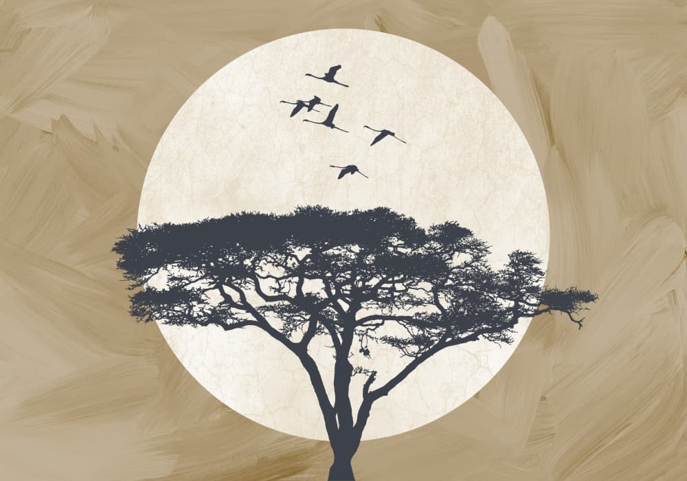 Savanna Tree Moon Flight by Fadil Roze — canvas wall art