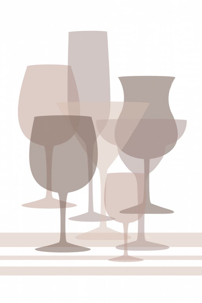 Abstract Wine Glasses by Martina — canvas wall art