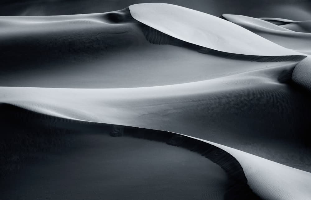 Monochrome Dune Waves by Selions（陈磊） — canvas wall art