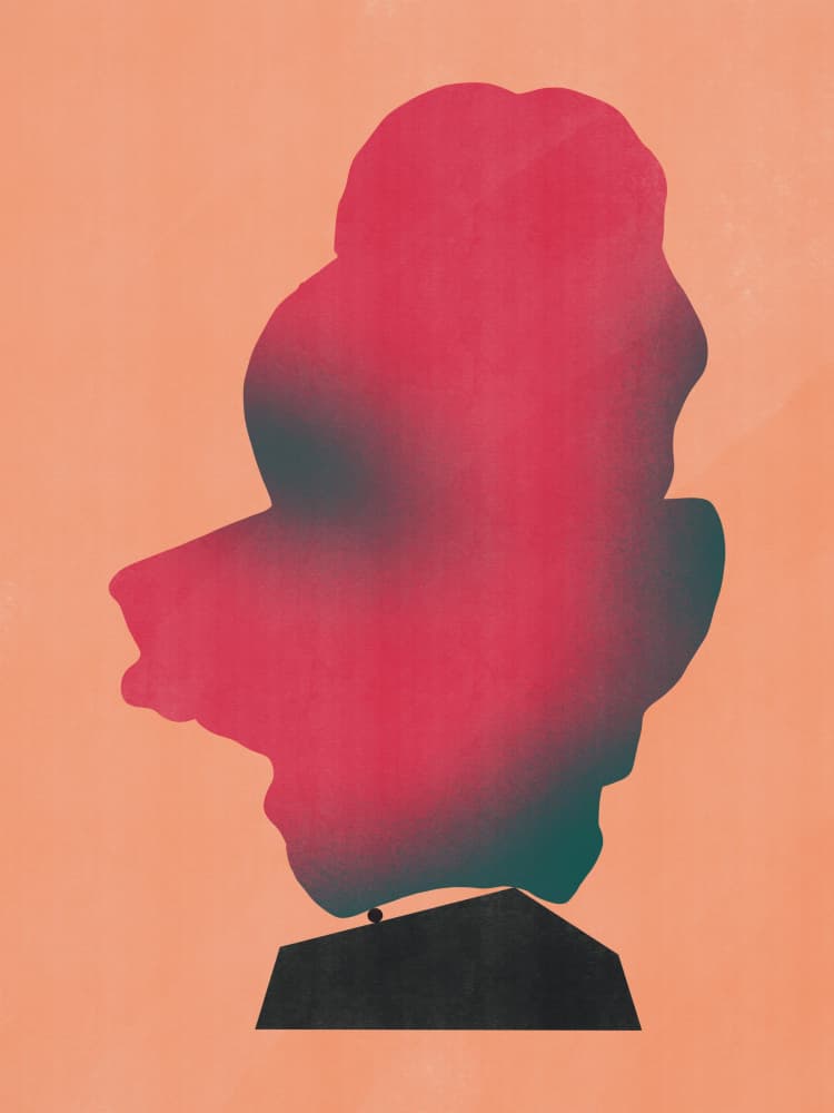 Abstract Faces Illusion by Little Dean — canvas wall art
