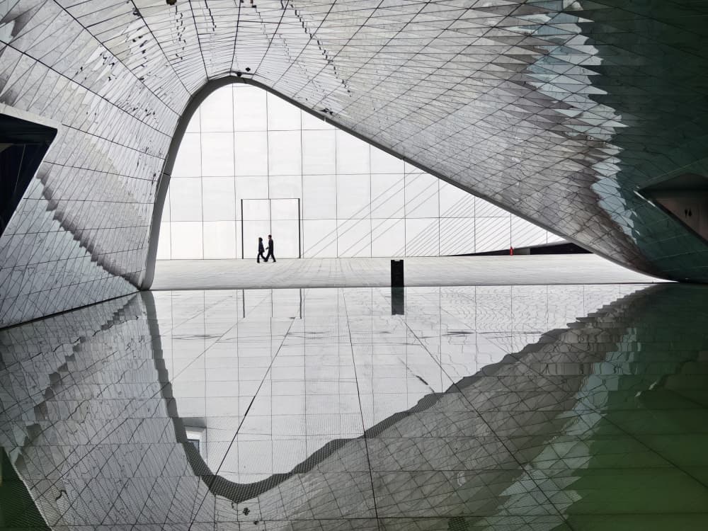 Modern Architectural Reflection by Yi-Tang Wang — canvas wall art