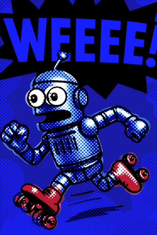 Roller Skating Robot by ERM — canvas wall art