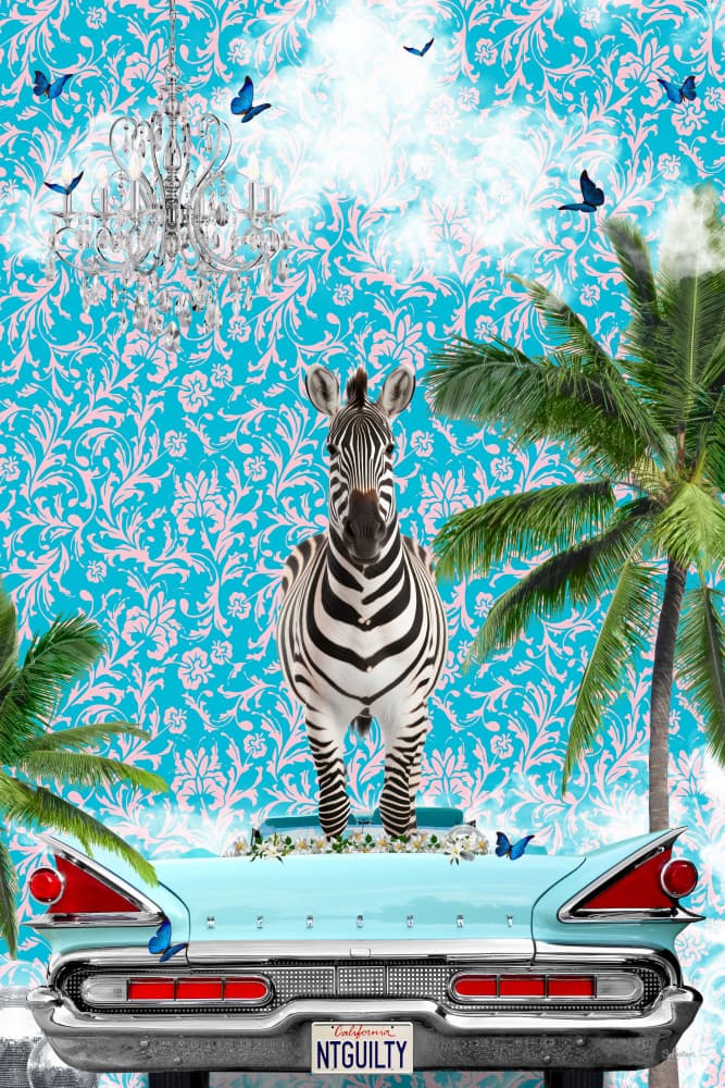 Surreal Zebra Car Dream by Sue Skellern — canvas wall art