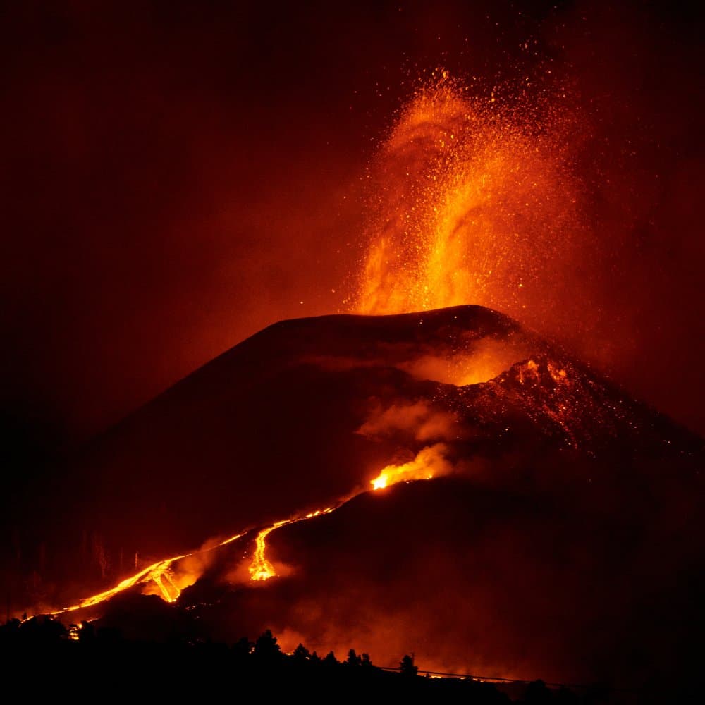 Fiery Volcanic Eruption by Jose A. Parra — canvas wall art