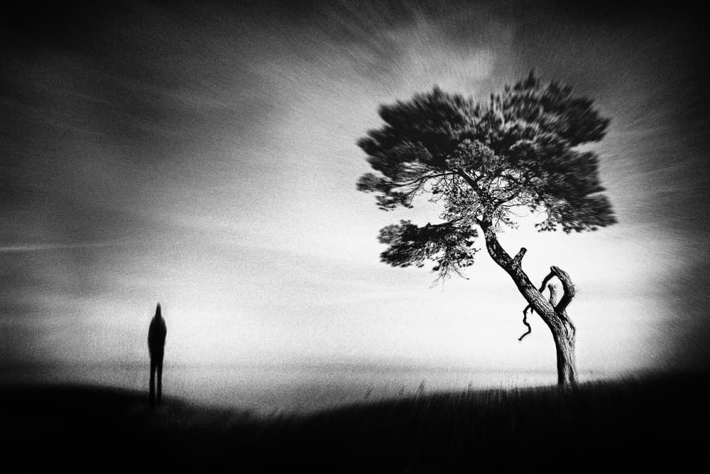 Solitary Figure Lone Tree by Gustav Davidsson — canvas wall art