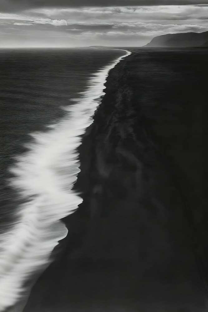 Long Exposure Black Beach by X-FlyingKN — canvas wall art