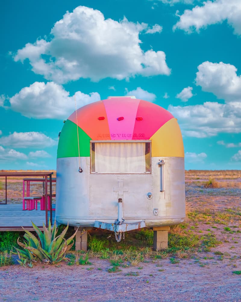 Vintage Camper Trailer With Rainbow Top by Tom Windeknecht — canvas wall art