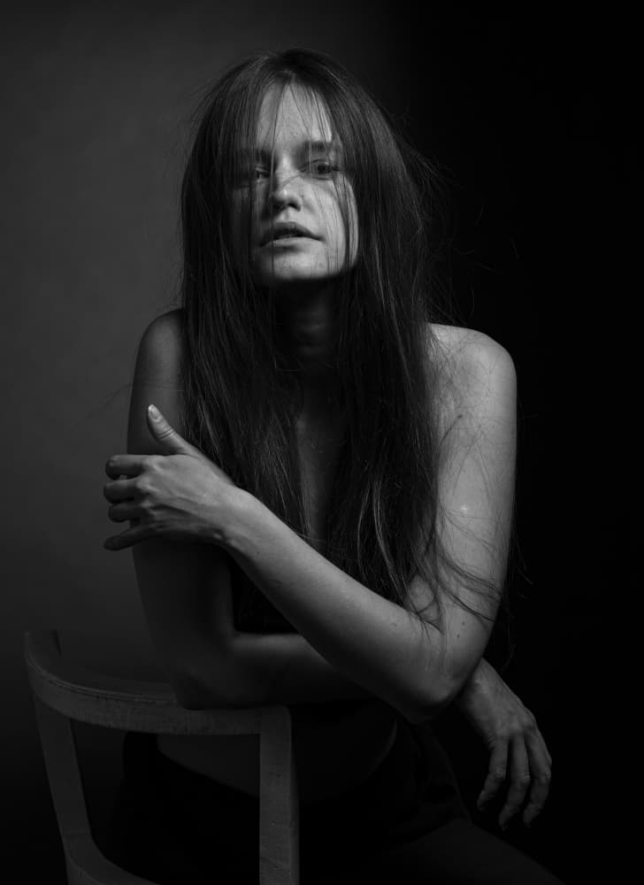 Pensive Woman Portrait by Boris Lichtman — canvas wall art