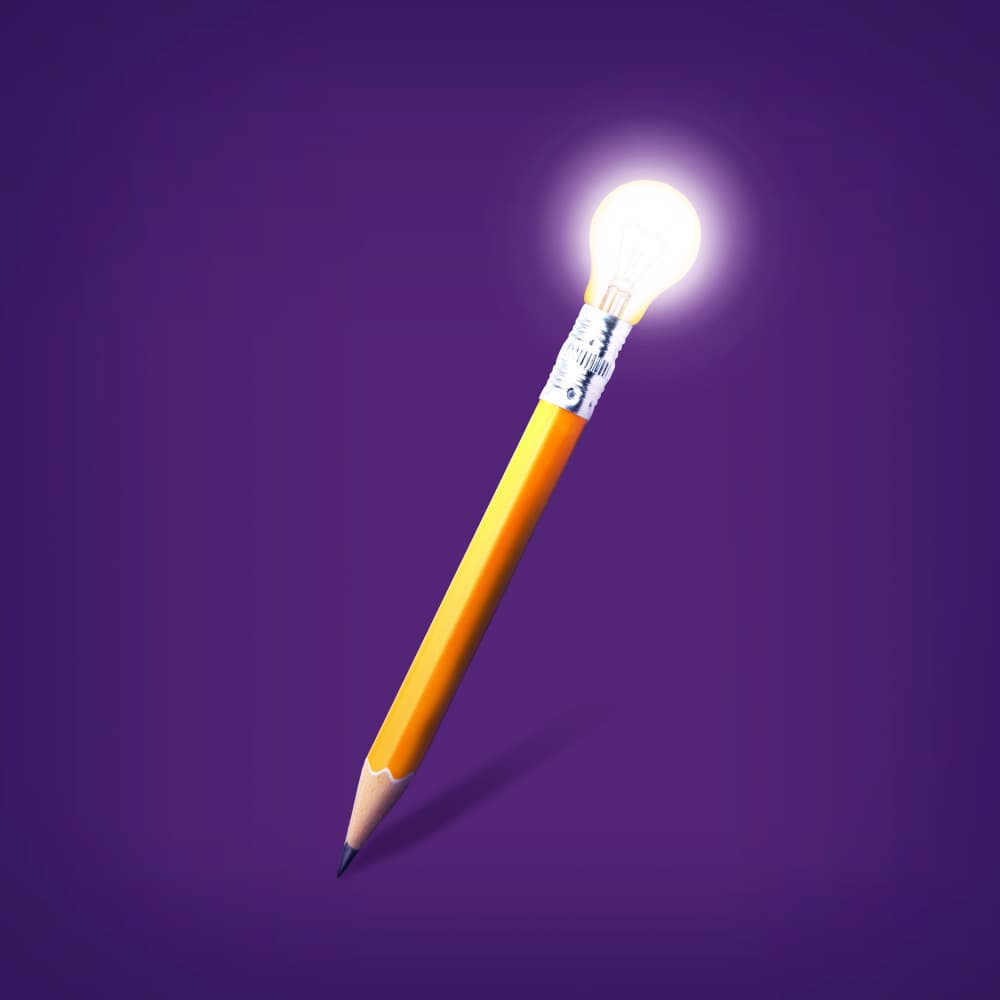 Glowing Idea Pencil by Artem Pozdniakov — canvas wall art