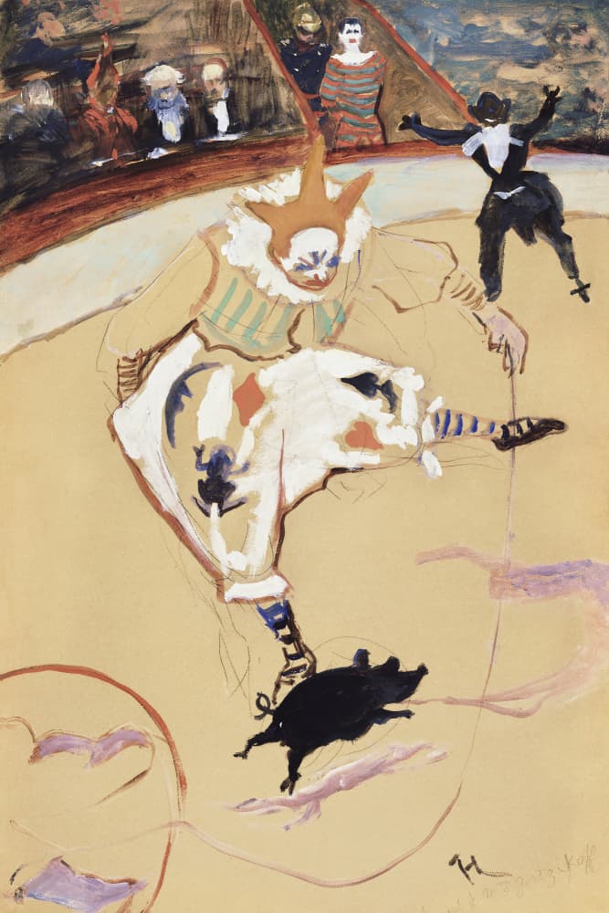 At the Circus Fernando Medrano With a Piglet (ca. 1889) by TOULOUSE LAUTREC — canvas wall art