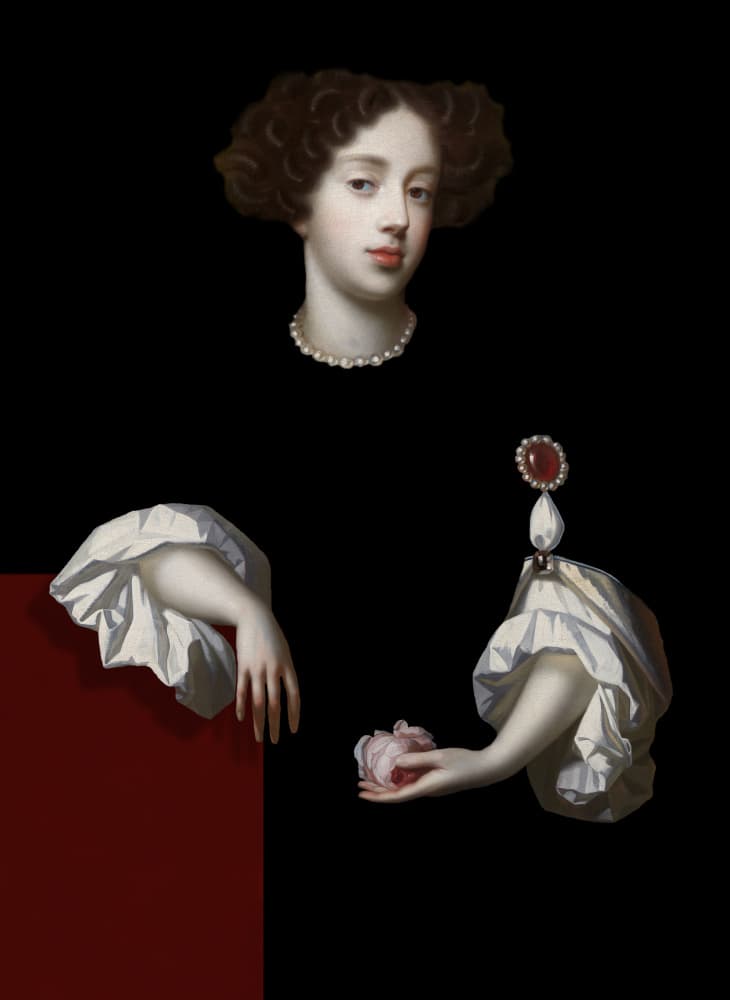 Elegant Woman with Rose by Marja van den Hurk — canvas wall art