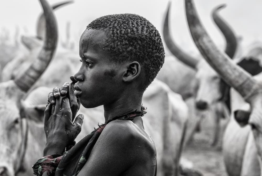 Contemplative African Boy by Joxe Inazio Kuesta Garmendia — canvas wall art