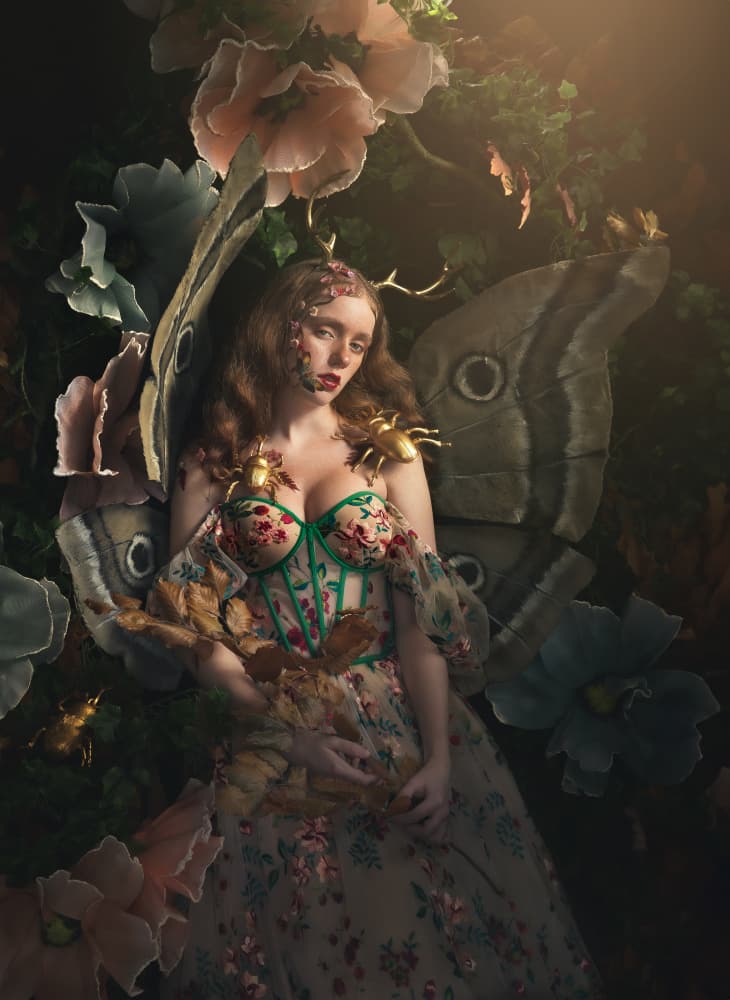 Moth Queen in Bloom by Michaela Durisova — canvas wall art