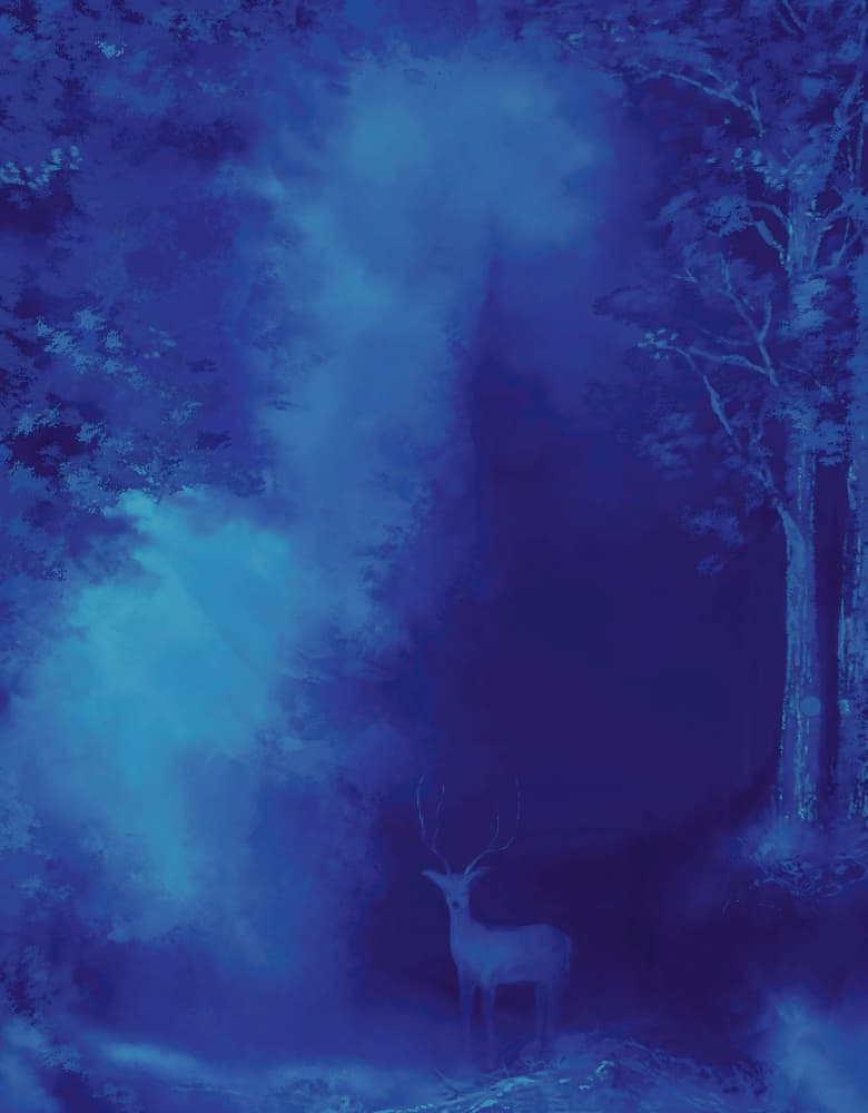 Enchanted Blue Deer by Josie George — canvas wall art